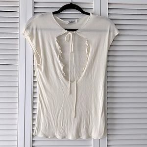 Vintage Chloe pale yellow top with cutout